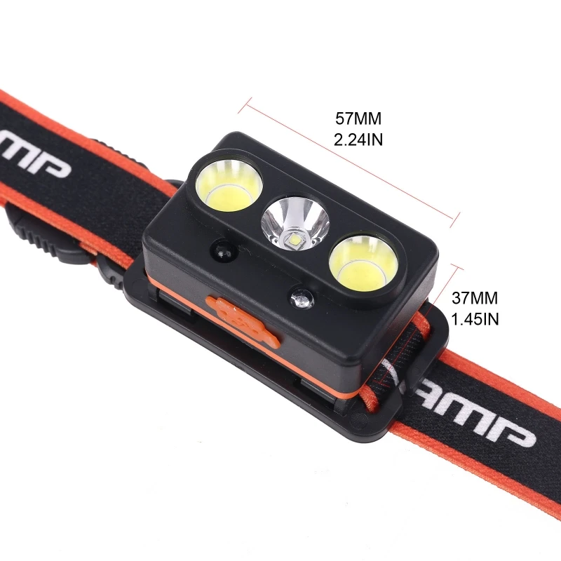 

Super Bright LED Head Torch USB Rechargeable Waterproof Headlamp Smart Motion Sensor Headlight with Indicator Light