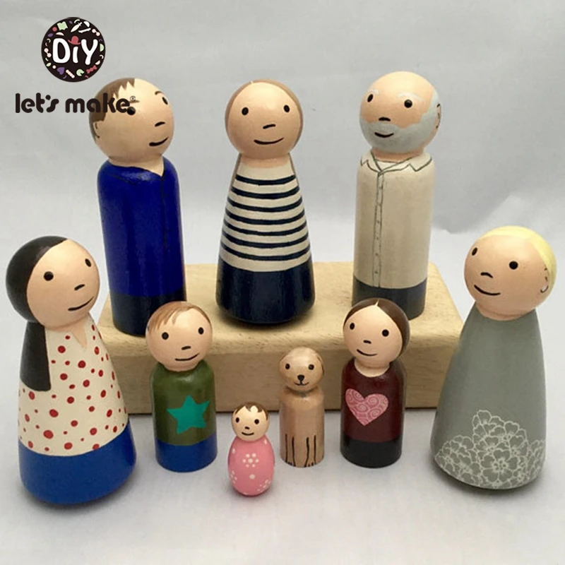 Деревянные колышки для кукол с рисунком необработанные фигурки товары