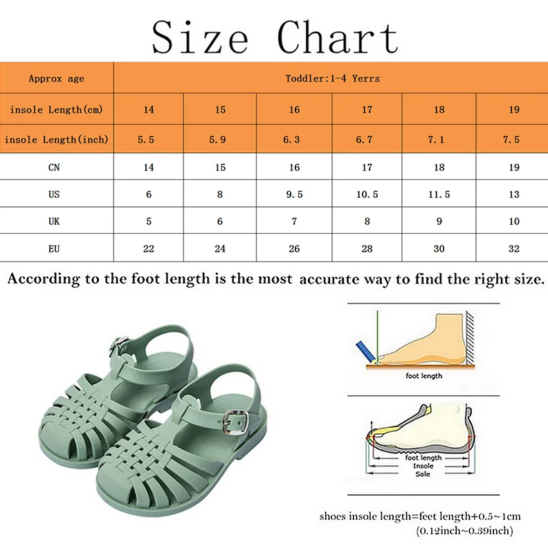 

Summer Children Sandals Baby Girls Toddler Soft Non-Slip Princess Shoes Kids Candy Jelly Beach Shoes Boys Casual Roman Slippers