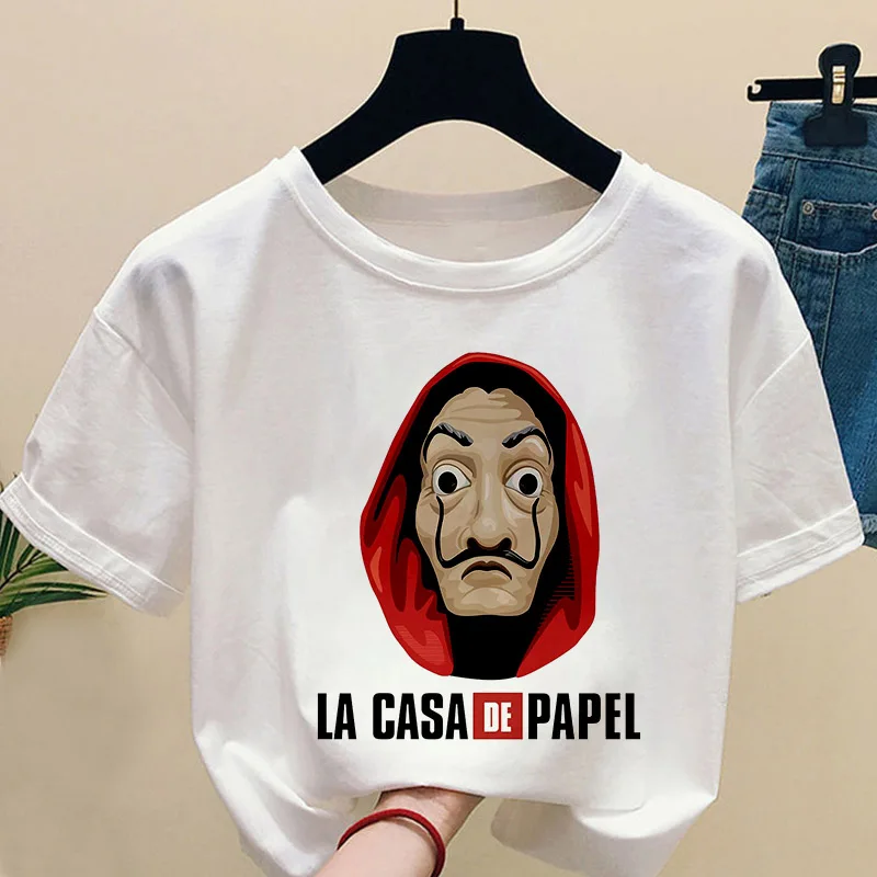 

Summer Fashion Paper House Casual Top Short Sleeve Tshirt Female New Harajuku Women's T-shirt La Casa De Papel Printed T Shirt