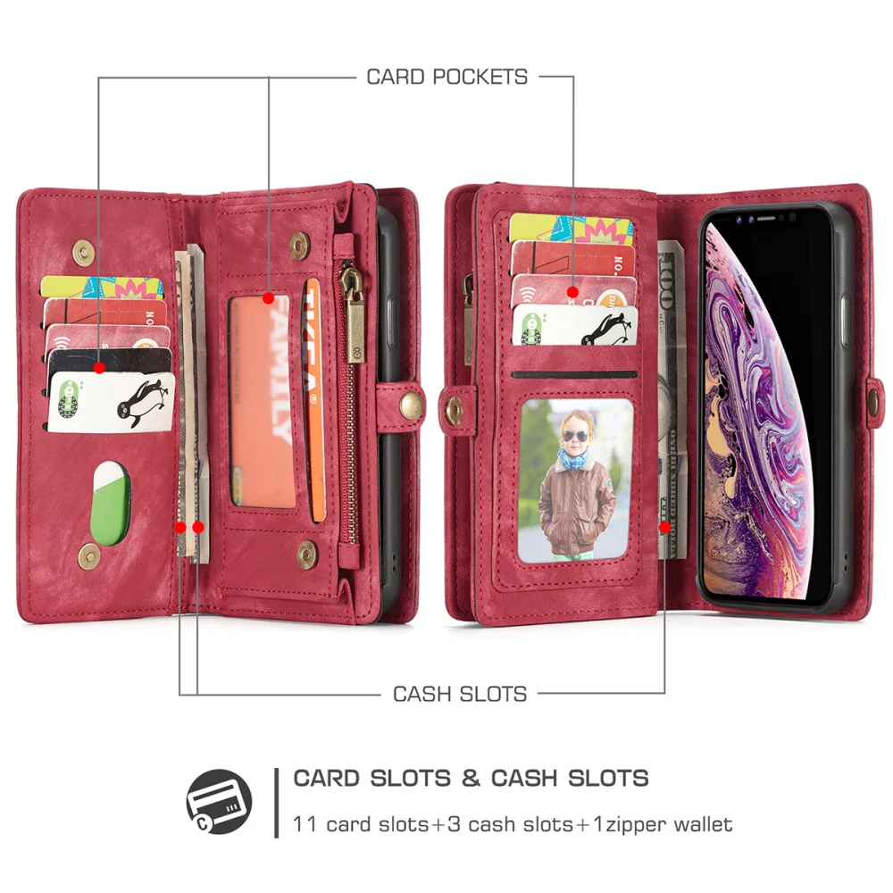 Роскошный чехол кошелек на магнитной застежке 11 отделений для карт 3 отделения