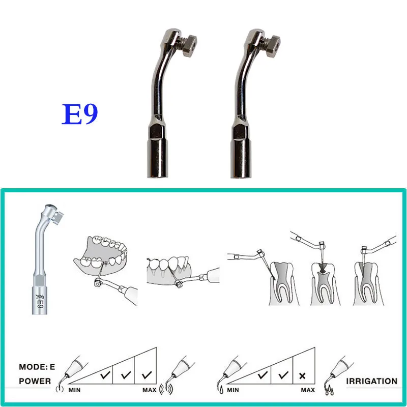 2 шт./лот Стоматологические Ультразвуковой скалер наконечник E9 совместим с