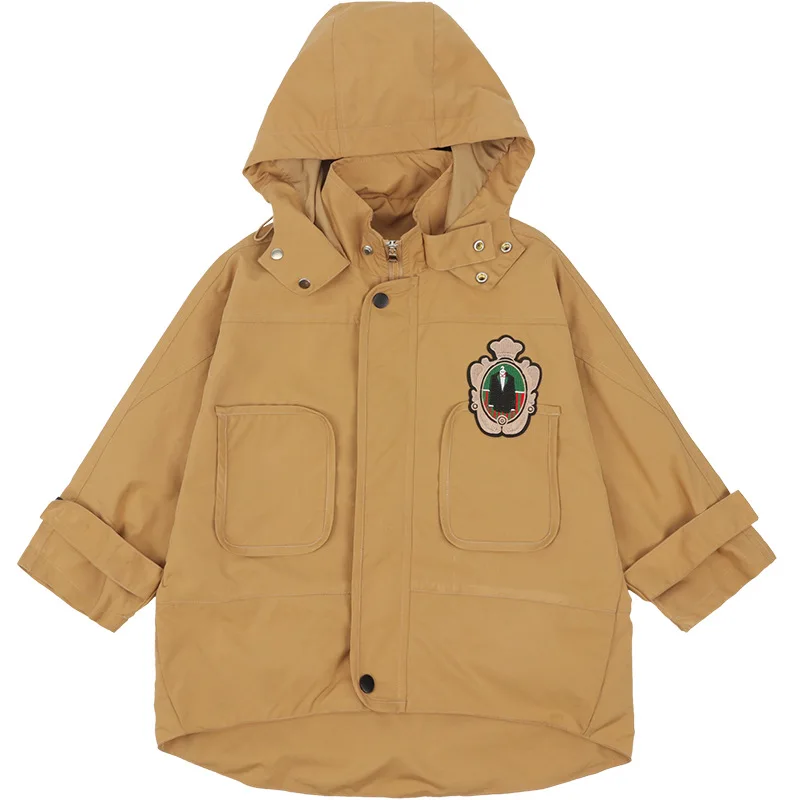 

Children's clothing boys spring windbreaker mid-length 2021 new spring and autumn children's jacket foreign style jacket