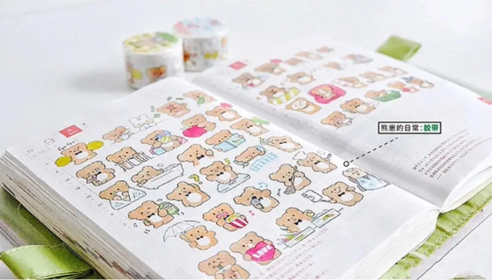 2020 милый кролик медведи васи ленты пуля журнал маскирующая лента клейкая DIY