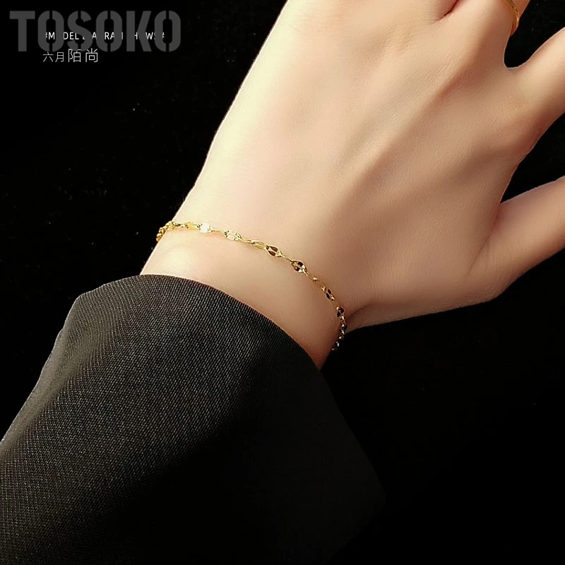 

TOSOKO Classic French Design,Simple Widening Lips Sexy Bracelet Titanium Steel Women's Bracelets Stainless Steel Bracelet BSE101