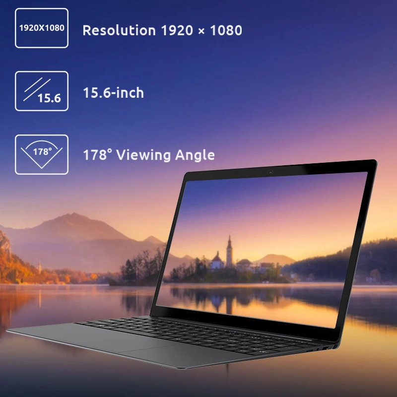 BMAX X15 Gaming laptop 15.6 inch 8GB RAM 128GB SSD Intel Celeron N4100 Netbook WiFi Full Size with Narrow Bezel Keyboard Student