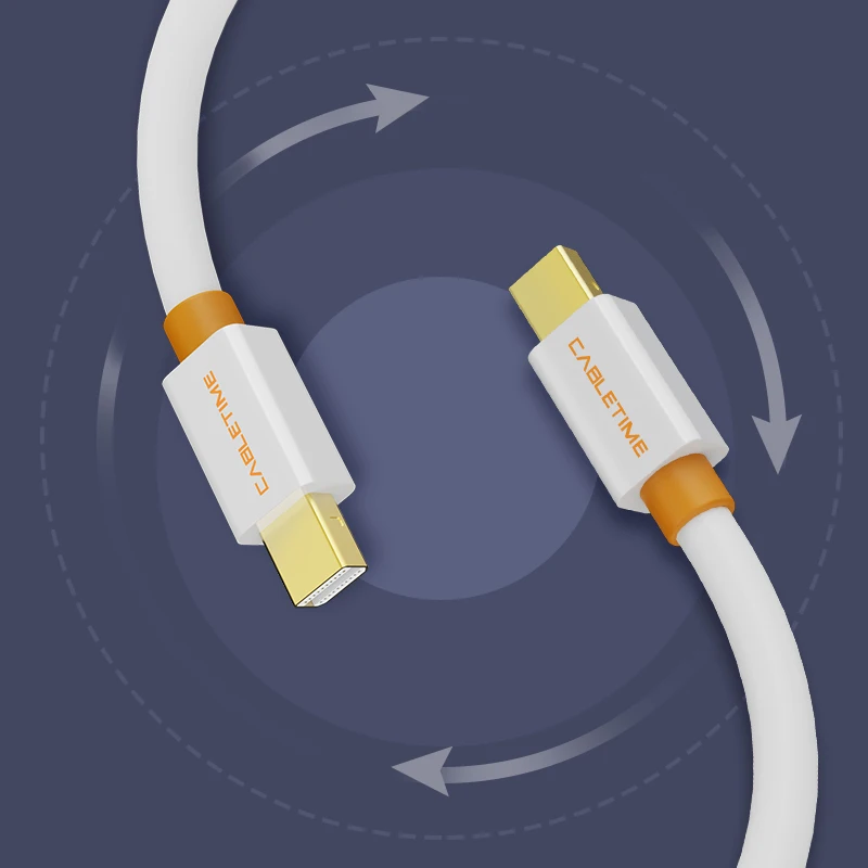 CABLETIME новый высококачественный Мини DP к Displayport Кабель dp адаптер для Macbook/Mac Lenovo Dell 4K