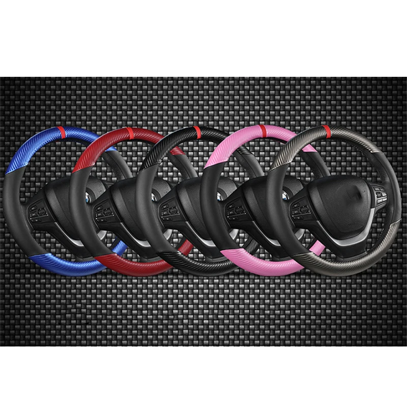 Чехол рулевого колеса автомобиля углеродное волокно цвет блок ручка Крышка