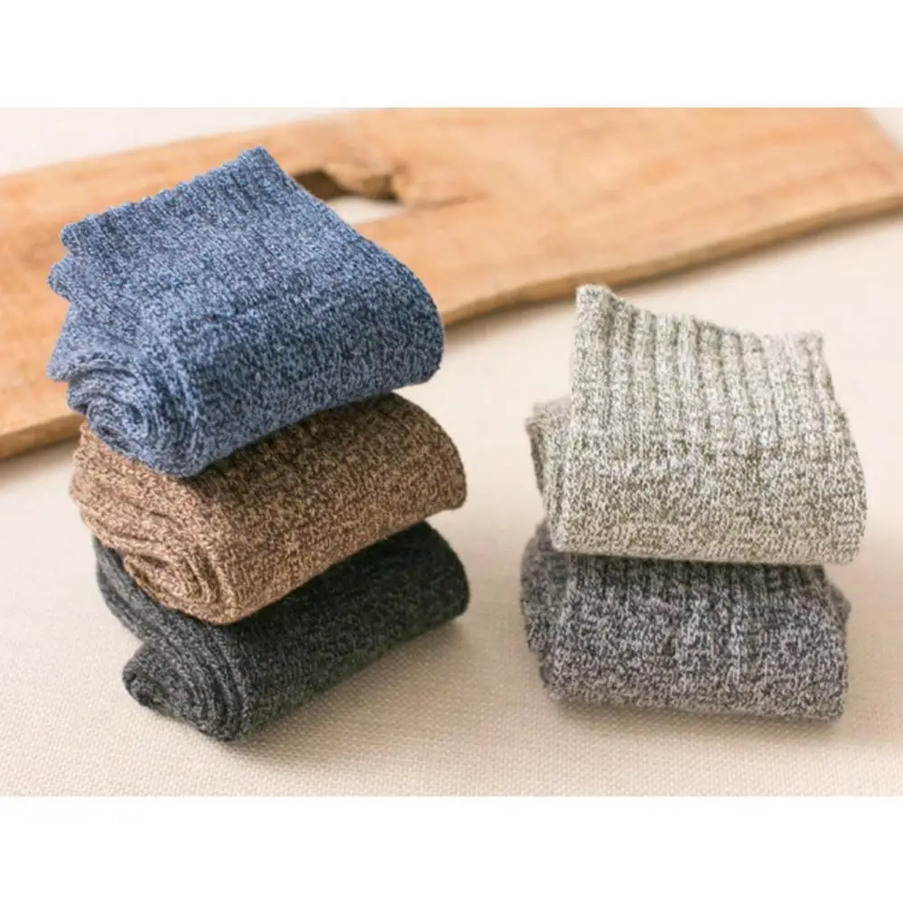 

5 Pairs Fashion Men Wool Cashmere Socks Winter Warm Thick Solid Sports Socks