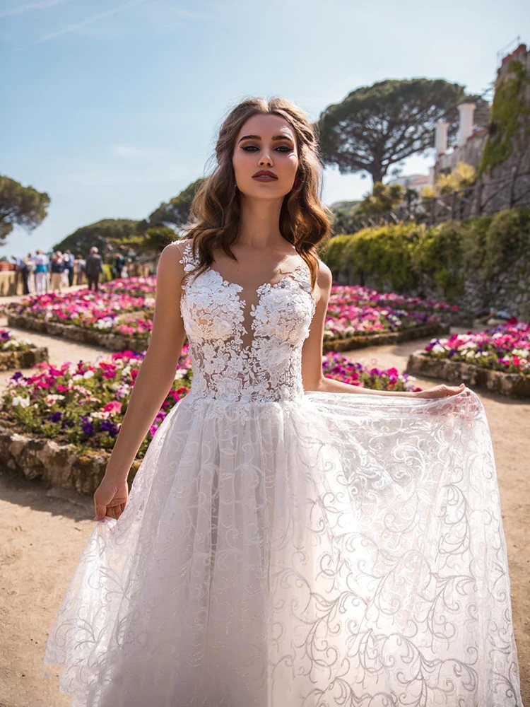 

BAZIIINGAAA Simple Wedding Dress Lace Little Beading Strapless Dress Luxury Wedding Gowns Bridal Can Be Washed Bride Dresses