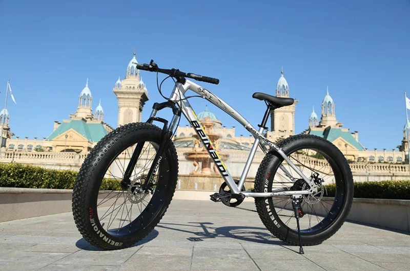 Горный велосипед 4,0 fat tire велосипедный двойной дисковый тормоз пляжный велосипед Снежный велосипед светильник из высокоуглеродистой стали горный велосипед