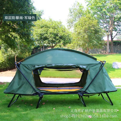 

Outdoor thickened Oxford cloth warmth off the ground tent Outdoor double-layer rainstorm-proof camping fishing tent