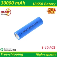18650 li ion rechargeable battery 30000mah 3 7v li ion battery for led flashlightelectronic gadget cabinet light dropshipping