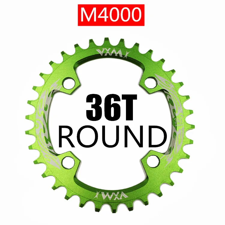 Green 36T Round VXM Велосипедная кривошипная и цепная цепь VXM 96BCD 32 T/34 T/36 T/38 T круглая узкая широкая цепь MTB дорожный велосипед шатун бензопилы запчасти для велосипеда - Цвет: Green 36T Round VXM