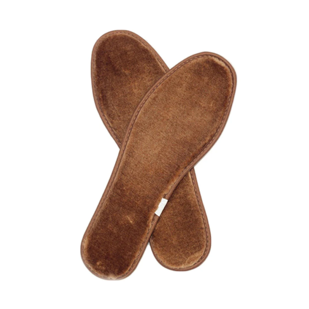 Утолщенные шерстяные стельки унисекс зимняя кашемировая теплая обувь из