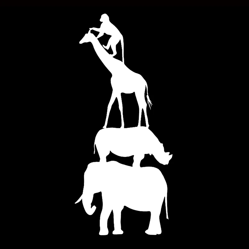 

18*8cm Cartoon Zoo Animal car Stickers Elephant Giraffe Monkey Motorcycle SUVs car stickers Creative Classic Personality Decals