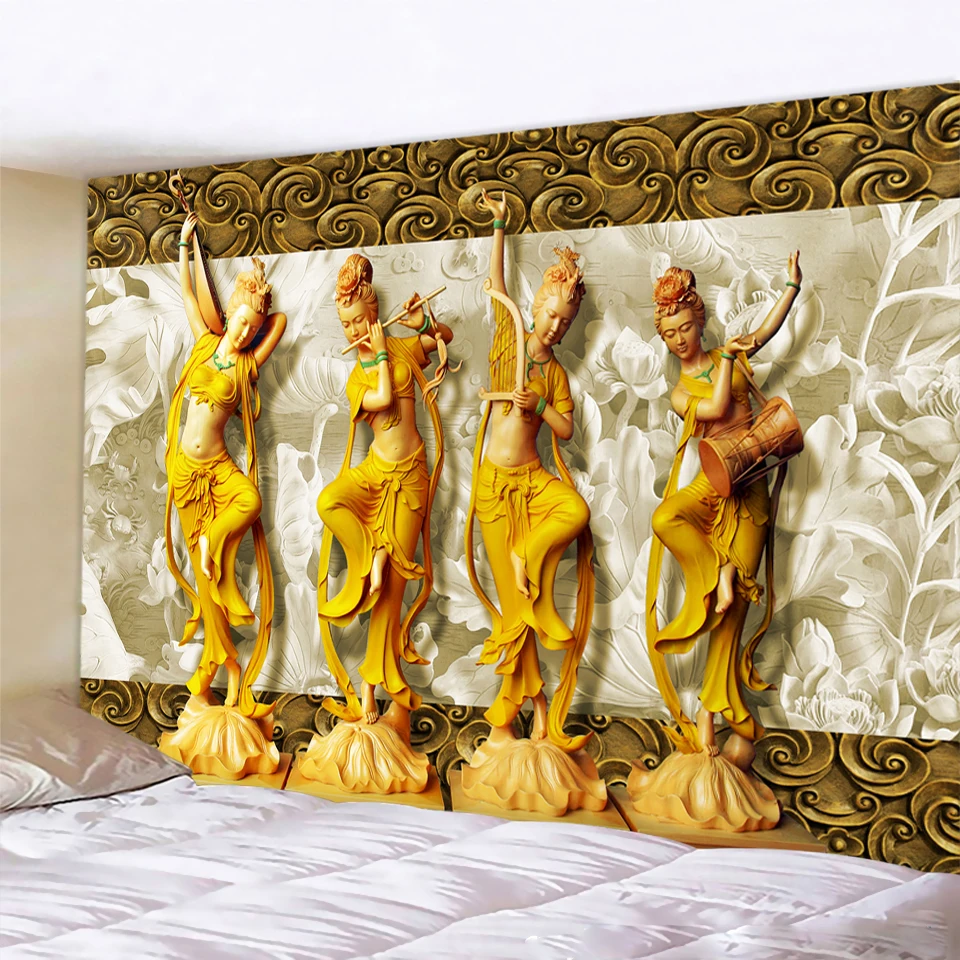 Индийский Будда медитация чакра Гобелен Мандала стены гобелен ткань Йога хиппи