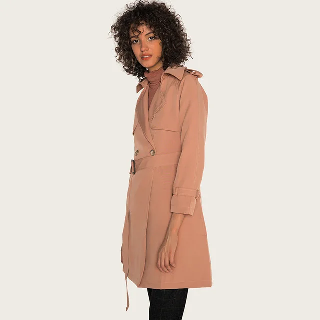 

2020 Women's Casual Coat Windbreaker High Quality Girls Ladies Autumn Winter Long Trench With Belt Outerwear Plus Size