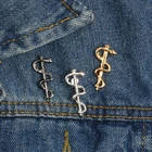 Металлическая медицинская булавка, значок врача и медсестры, эмалированная палка для ловли змей организации здравоохранения, куртка с брошью на воротник рубашки, лацкан