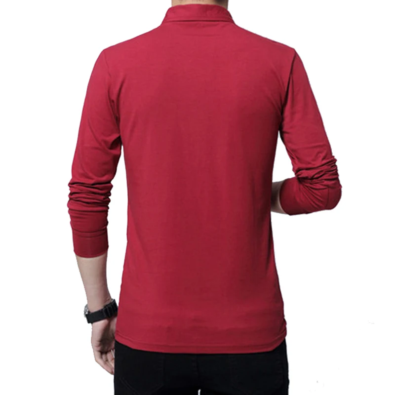Новинка 5XL Мужская рубашка поло с длинным рукавом Весенняя тонкая хлопковая