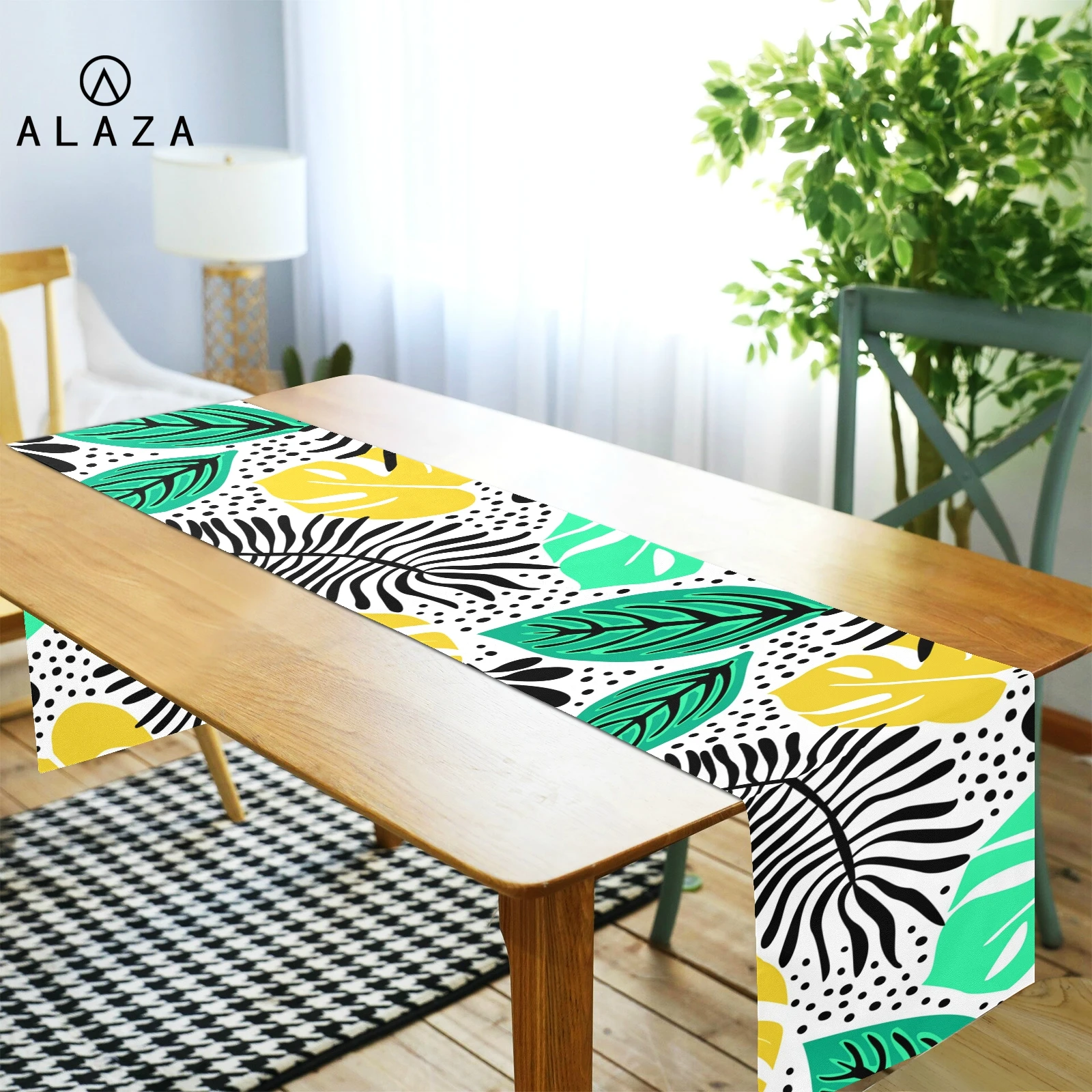 

Современная скатерть в Северо-американском европейском стиле с принтом тропических пальмовых листьев, домашний декор, оптовая продажа, скатерть для свадебного ужина в отеле