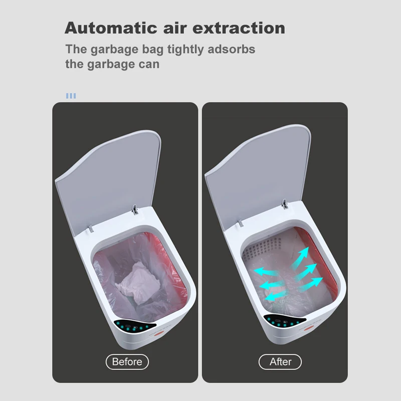 Joybos-cubo de basura de inducci&oacute;n inteligente, cubo de basura autom&aacute;tico para ba&ntilde;o y cocina, cubo de basura el&eacute;ctrico t&aacute;ctil, cesta de papel-4