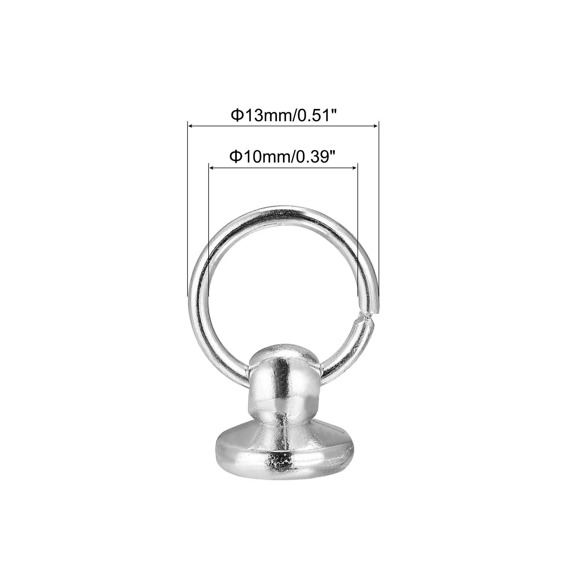 

Uxcell 0.5-inch O-Ring Button Stud Rivets Screw Back Zinc Alloy Screws Rivet with Pull Ring Buckle Silver Tone 10 Pcs