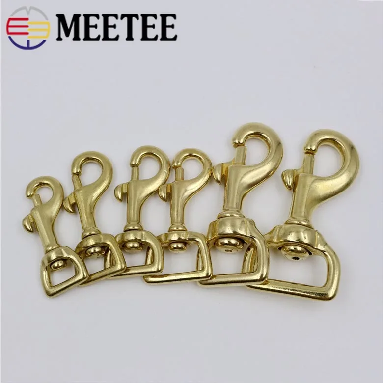 2 шт. Твердая Сумка с декором из жёлтой меди пряжки карабины для ключей собачий