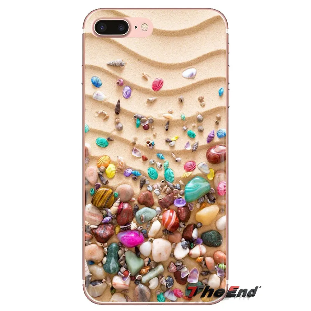 Silicone Bag Case For LG G3 G4 Mini G5 G6 G7 Q6 Q7 Q8 Q9 V10 V20 V30 X Power 2 3 K10 K4 K8 2017 pastel Beach sea shells starfish |