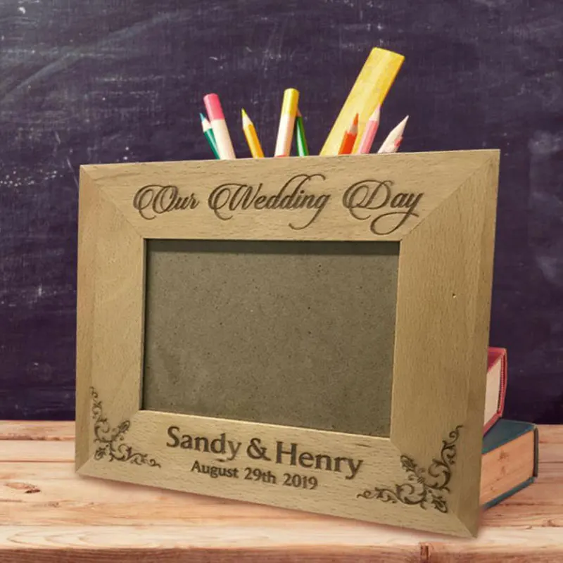 Персонализированная фоторамка в стиле ретро деревянная для фотографий