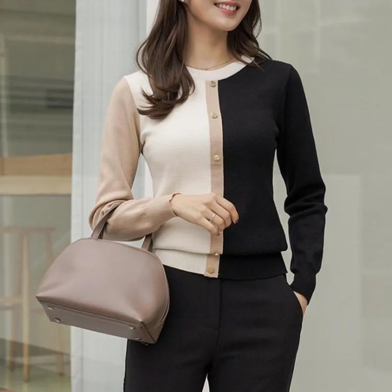 

Women's new style splicing sweater women's autumn winter sweater