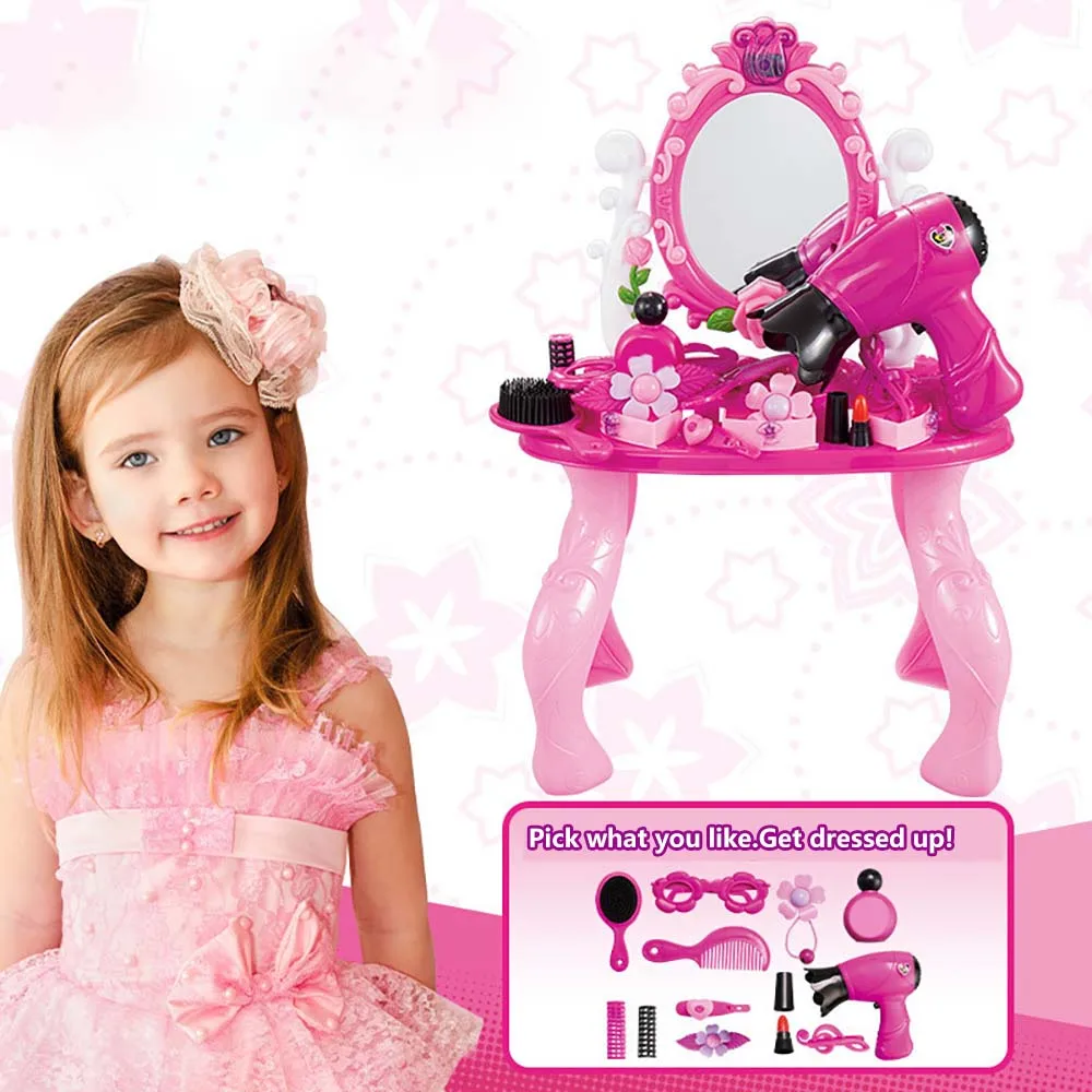 

Makeup Toy 13Pcs Children Pretend Play Dressing Table Toy Pretend Kits Girl Pretend Play Cosmetics Playset For Children
