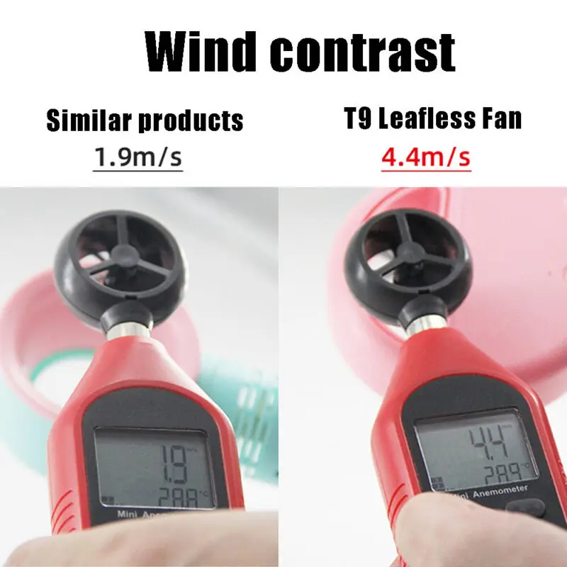 

New Fashion 360 Mute Portable Bladeless Hand Held Cooler Mini USB Cable No Leaf Handy Fan Safe Soft Summer Outdoor Little Fan