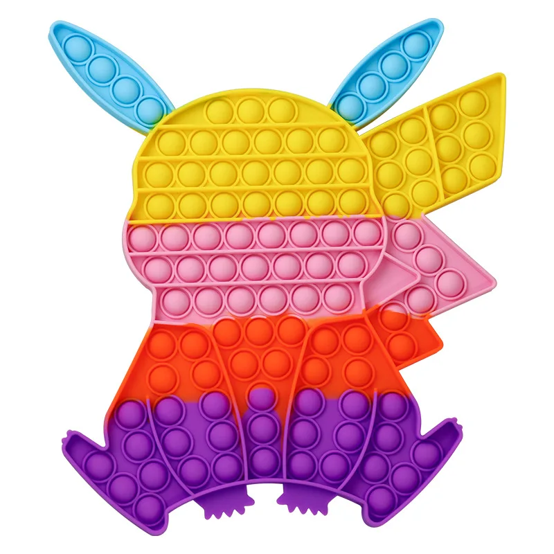 Pikachu-figuras de Pok&eacute;mon Go para ni&ntilde;os, juguetes antiestr&eacute;s, Burbuja de empuje, alivia el estr&eacute;s, Kawaii, regalo para ni&ntilde;os y ni&ntilde;as-4
