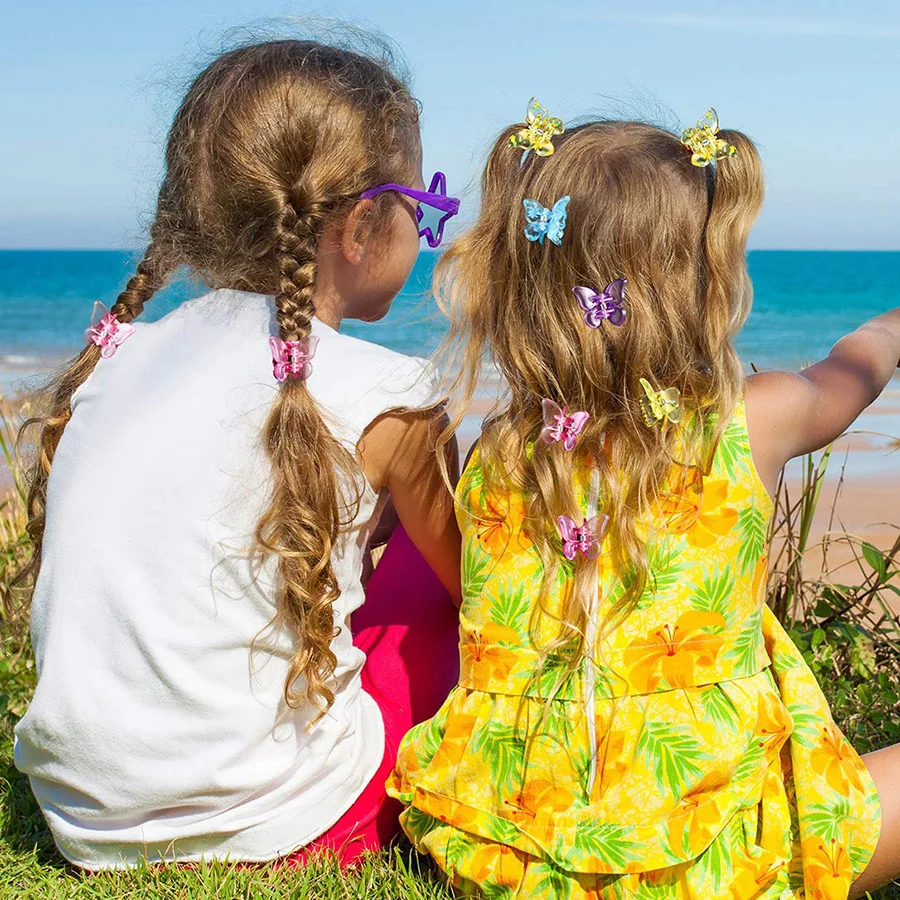 

Зажим для волос с бабочкой, цветная Нескользящая мини-Заколка-краб, 24 шт.