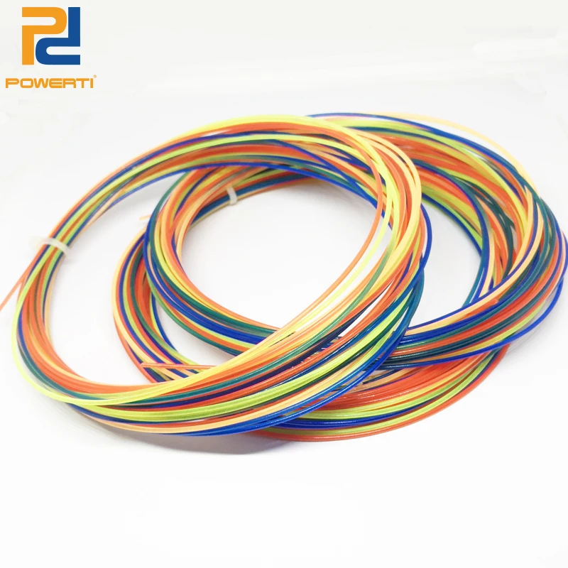 

OfferPersonality Rainbow Resistance 6pcs/lot Rainbow Tennis Racket String 1.30mm High Elasticity Durable Nylon Tennis String 12m