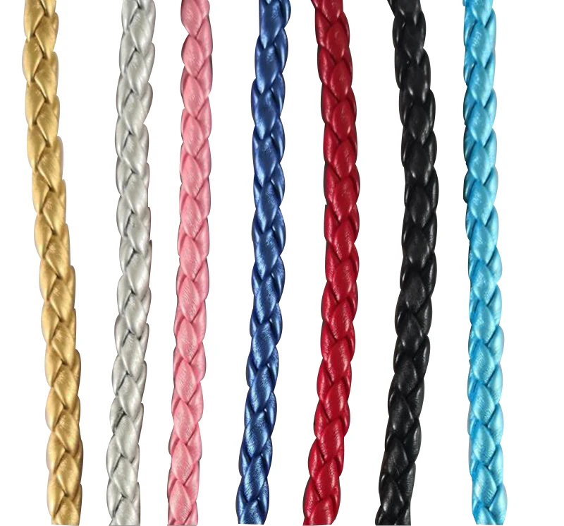 Круглая плетеная веревка из искусственной кожи 7 мм + 2 м для одежды фурнитура
