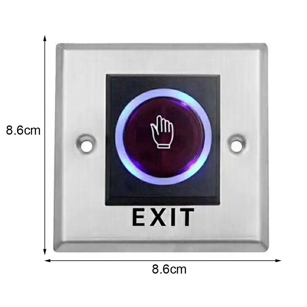 

Infrared Non-contact Square Steel Metal Non-contact Door Release Switch Panel Mounted 86 Type Door Opener