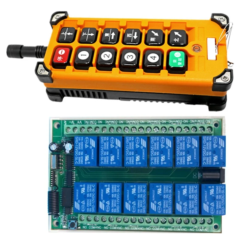 

AC220V Channel 12CH Radio Controller RF Wireless Remote Control Overhead Travelling Crane System Receiver+Transmitter