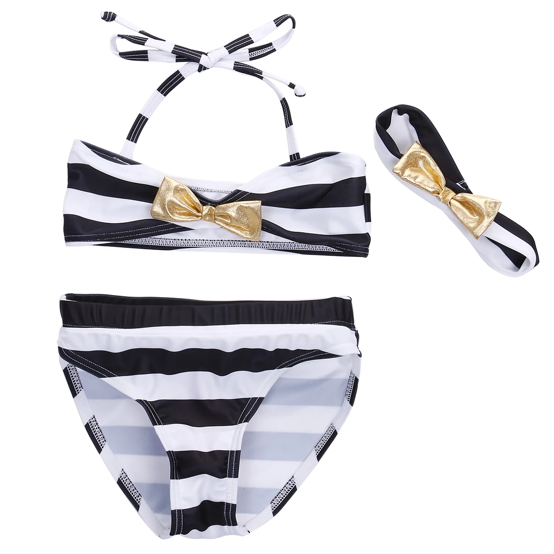 

New Swimwear Kids Bikini Set Baby 3PCS Cute Bow Swimsuit Summer Children Split Swimming Suit Girls Bikinis Swim Wear