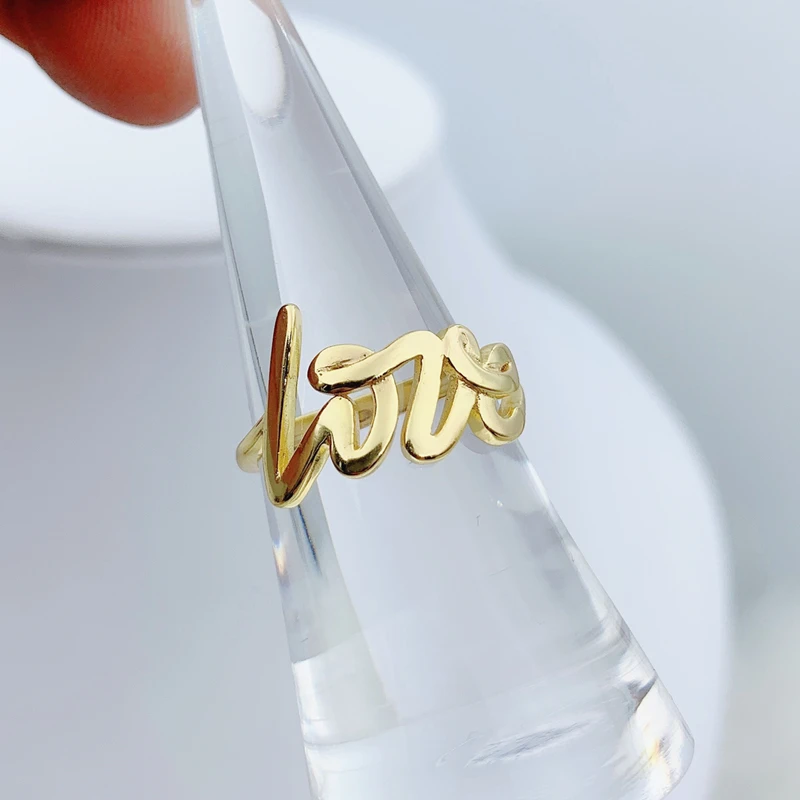 

1:1 Original Logo S925 Sterling Silver Love Font Attractive Exclusive Sale Rings Romance Charm Jewelry Girlfriend Gift