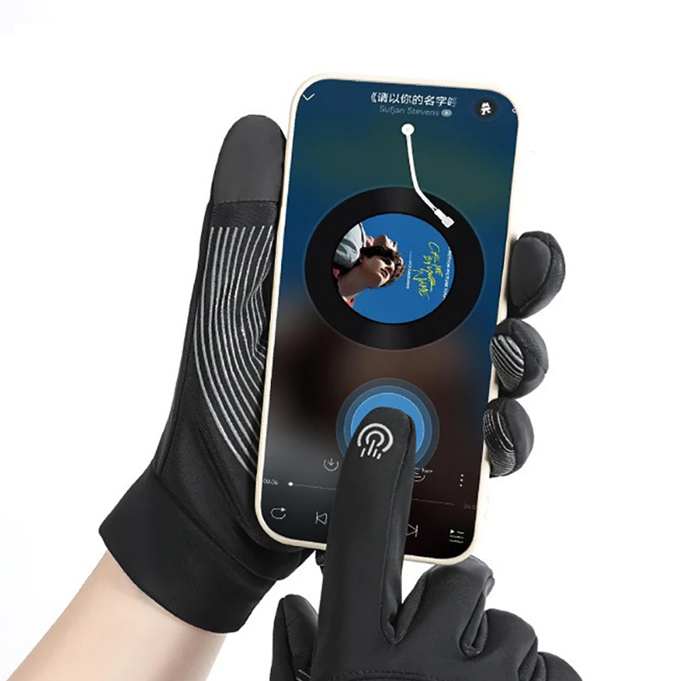 1 Pair Of Winter Cycling Gloves Touch Screen Waterproof Windproof And Warm Outdoor All-finger Ski General | Спорт и развлечения