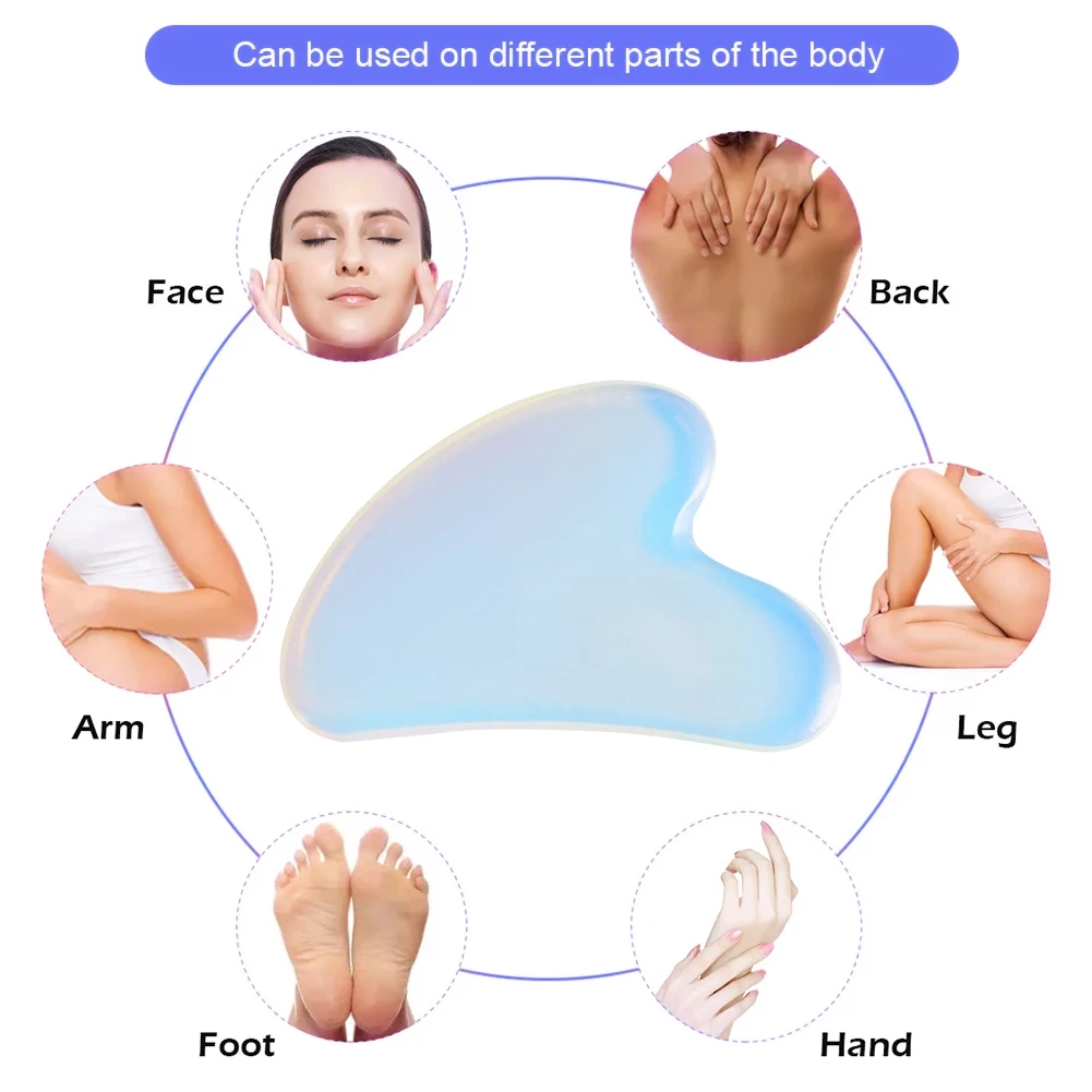 

1PC Natural Jade Gua sha Stone Board Scraping Plate Guasha Board Opal Face Back Neck Massager Skin Beauty Tool