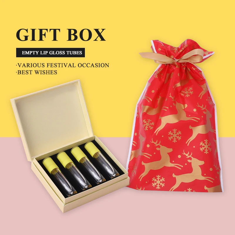 

new Empty Lipgloss Containers Tubes Round Clear Cosmetic Lipgloss Tube Packaging with box with bag Lip Gloss Tubes