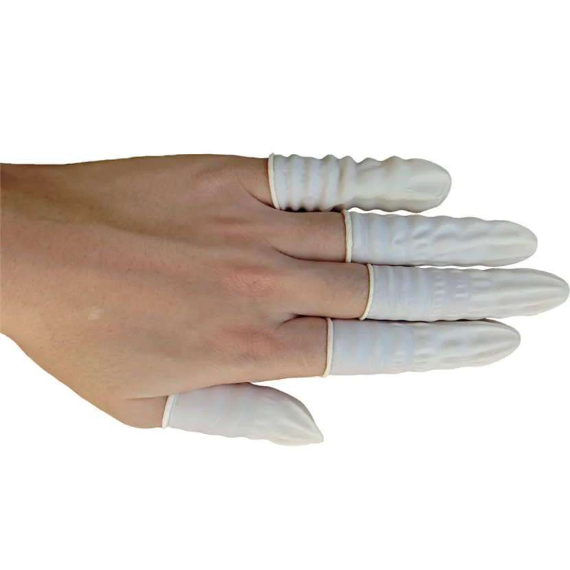 

500g Durable White Latex Rubber Finger Cots Safety Work Gloves Antislip For Chalk Protectors Finger Cots Latex Fingertip Covers