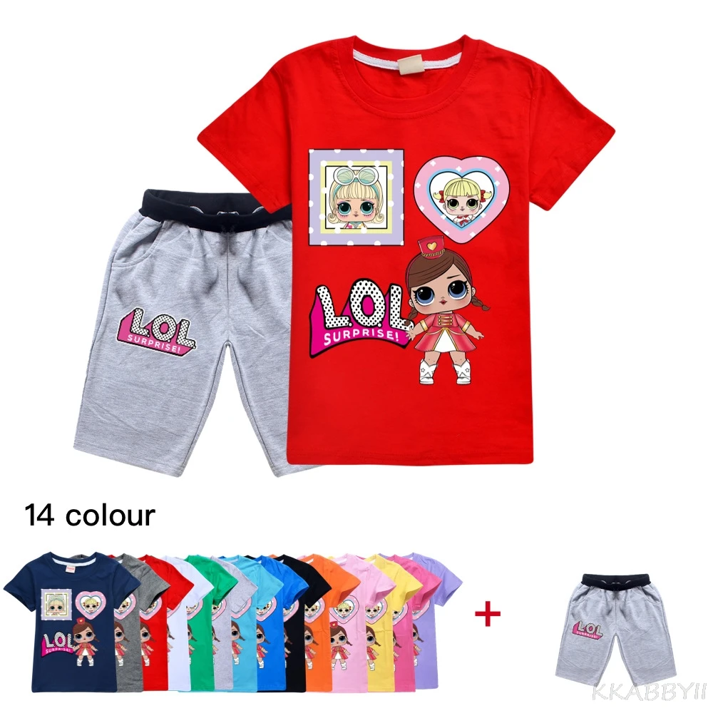 L.O.L. Футболка и шорты сюрприз летнее платье из двух предметов для девочек детская