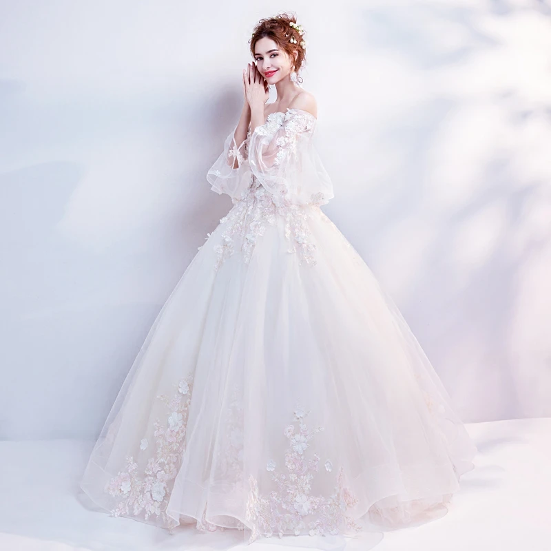 Свадебное платье с длинными рукавами es 2019 Новинка Mrs Win роскошное кружевное