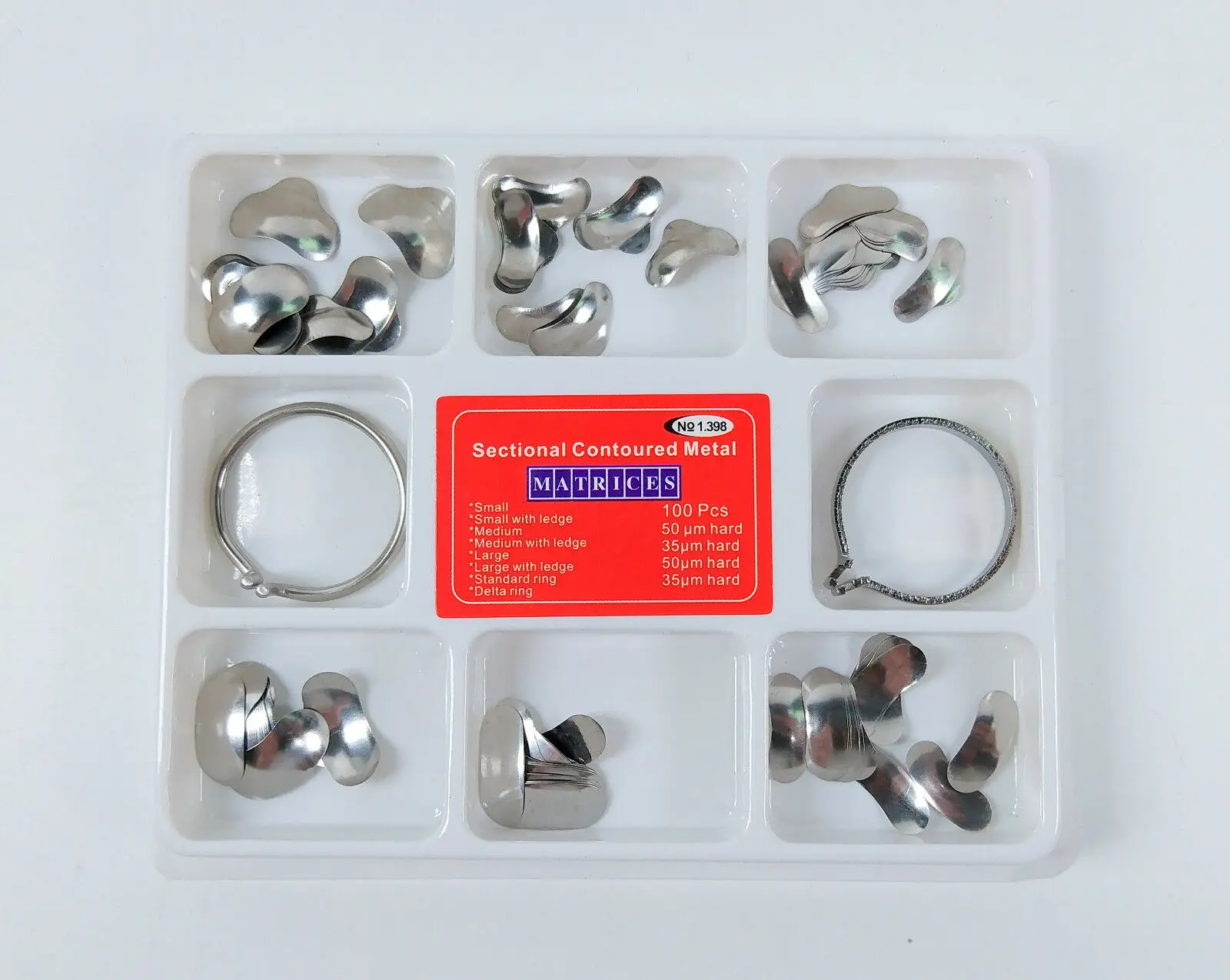 5Sets TOR Dental Matrix Bands Sectional Contoured Matrices Delta Rings Gingival Wall (100+2)/Kit | Красота и здоровье