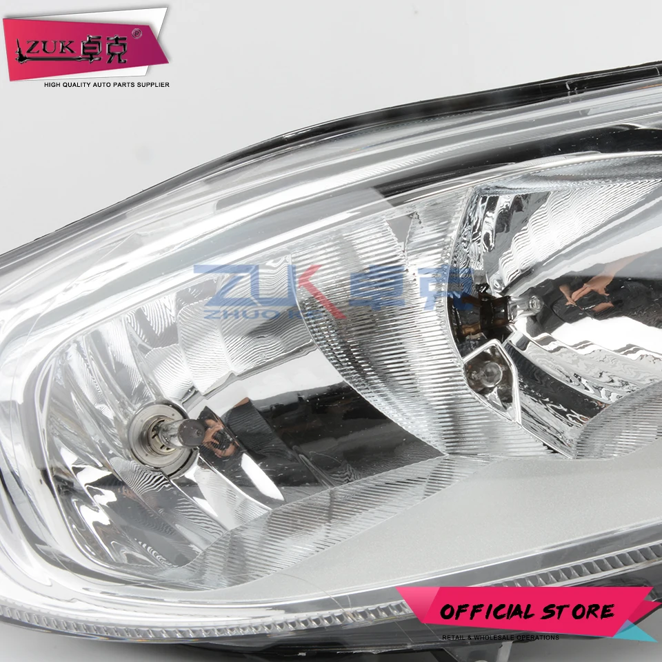 

ZUK Headlight Headlamp Head Light Lamp For Ford Fiesta 2013 2014 2015 With Lamp Bulbs Inside Front Bumper Lamp White Type