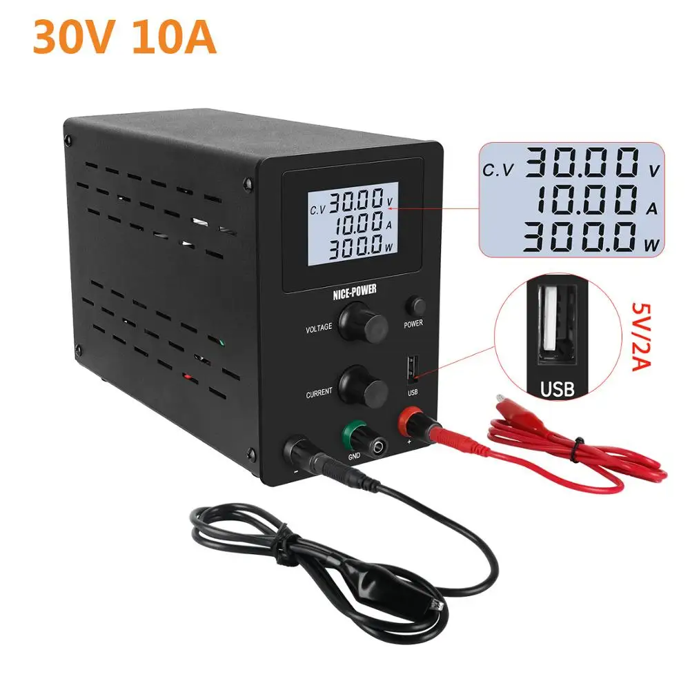 Лабораторный Регулируемый источник питания с ЖК дисплеем 60 в 5 А 30 В 10 USB